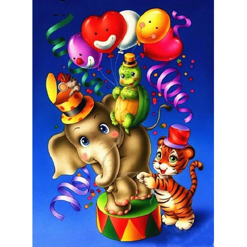 Алмазная мозаика слон и Тигр картина из квадратных страз вышивка крестиком в