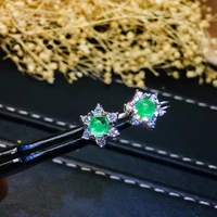 elegant lovely stars talonpaw s925 silver natural green emerald stud earrings natural gemstone girl birthday party gift jewelry