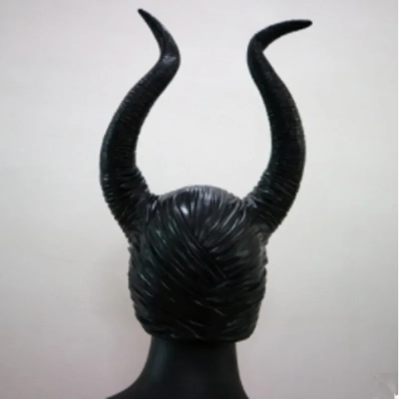 Maleficent рога косплей маска головные уборы Черная Королева шлем головной убор Хэллоуин маскарадные реквизиты для вечеринки