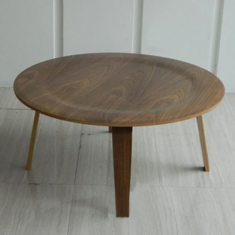 Круглый стол из фанеры орехового дерева журнальный столик DIA86 * H40CM|plywood table|coffee