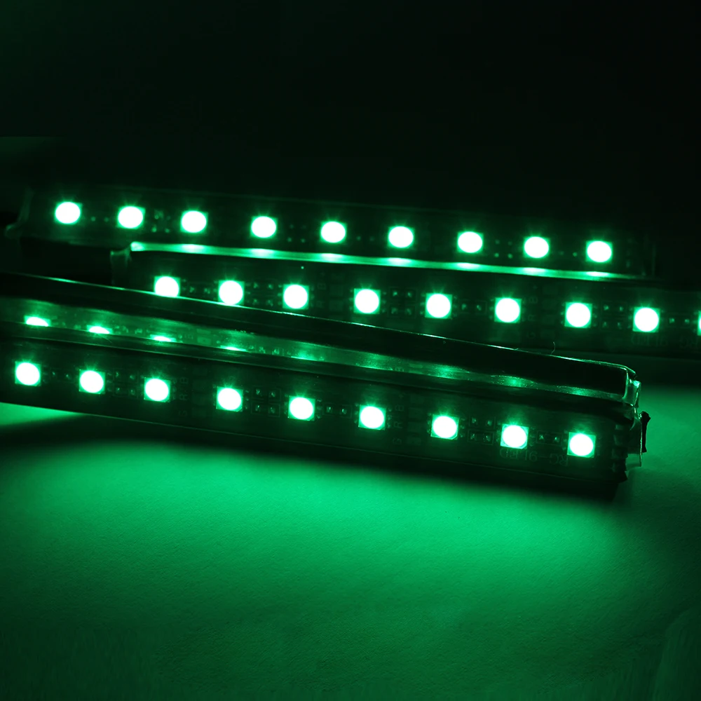 Светодиодный светильник RGB для багажника автомобиля, декоративные атмосферные лампы, автомобильный RGB напольный светильник, светильник для салона автомобиля с дистанционным управлением 12 В