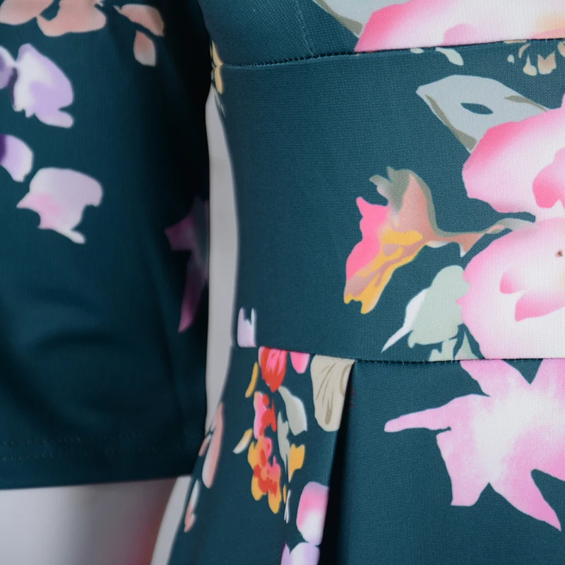 Женское винтажное платье миди с рукавом до локтя V образным вырезом|swing dress|print