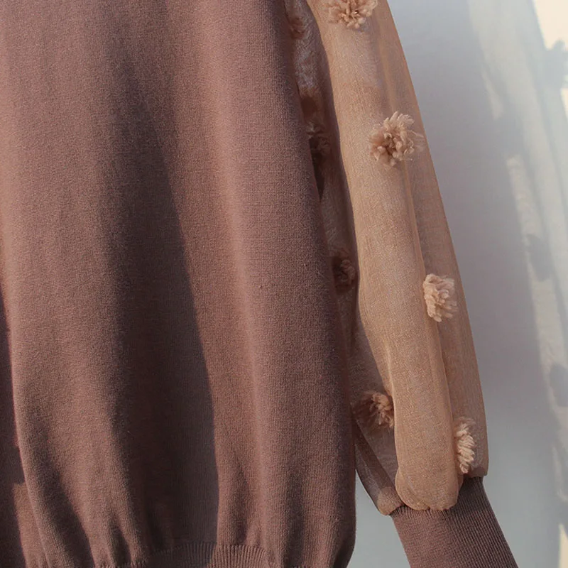 Women Sweater Knitted Turtlenck Full sleeve office lady TOP Floral Pullovers women clothings | Женская одежда