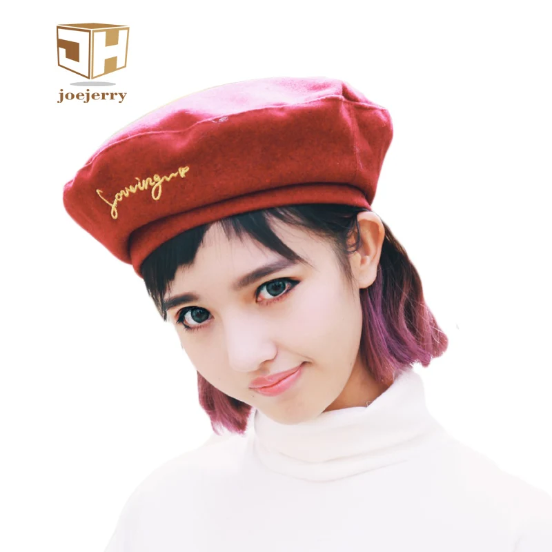 Joejerry Модный зимний шерстяной фетровый берет шляпа Newsboy шапки для женщин и девочек