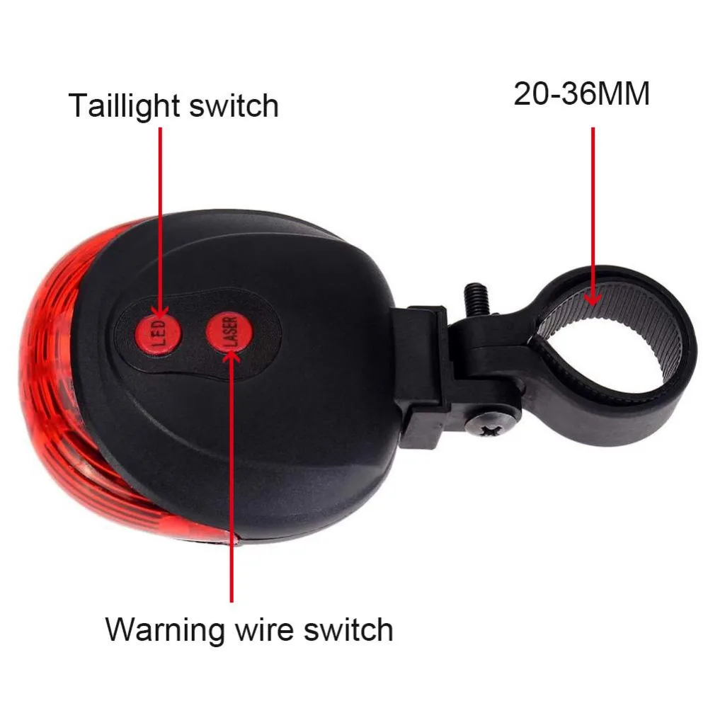 Водонепроницаемые задние велосипедные фары имеют 7 режимов крутой вспышки
