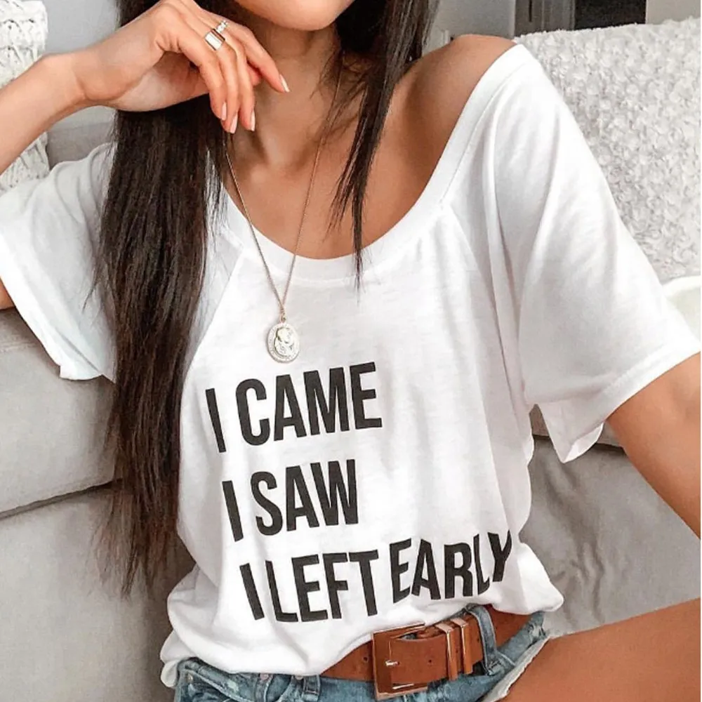 Летняя белая футболка с буквенным принтом женская одежда короткий рукав круглый