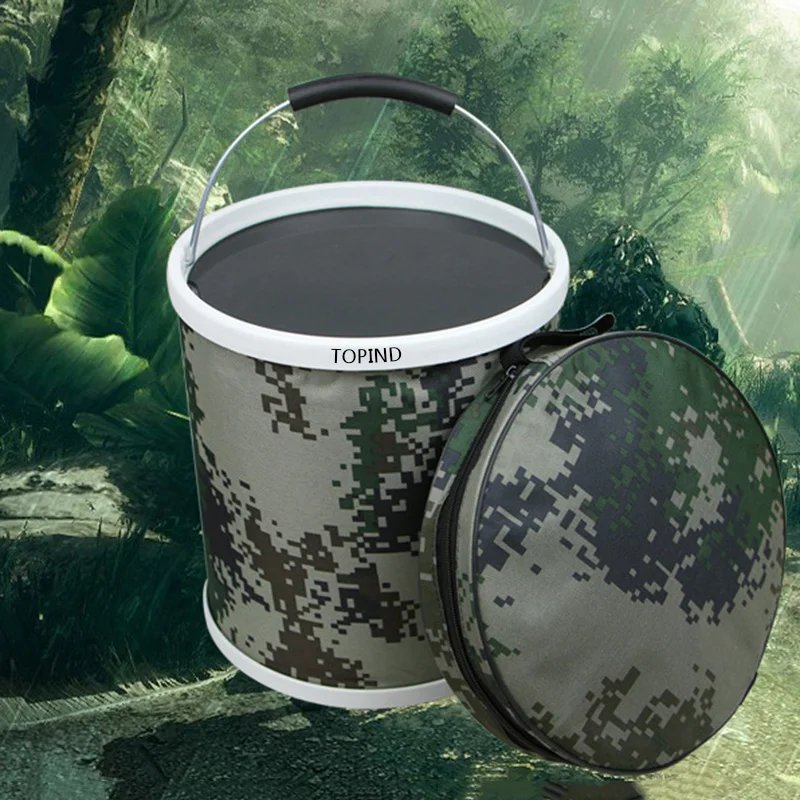 1 шт. Водонепроницаемый 600D Ткань Оксфорд многоцелевой складной ведро живой рыбы