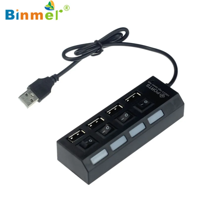 Binmer 2017 Бесплатная доставка USB 2 0 4 порта питания вкл/выкл - Цена: 192,04 руб.