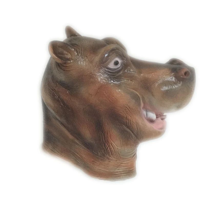 Латексная Маска для Хэллоуина страшная бегемотивная маска на всё лицо страшные