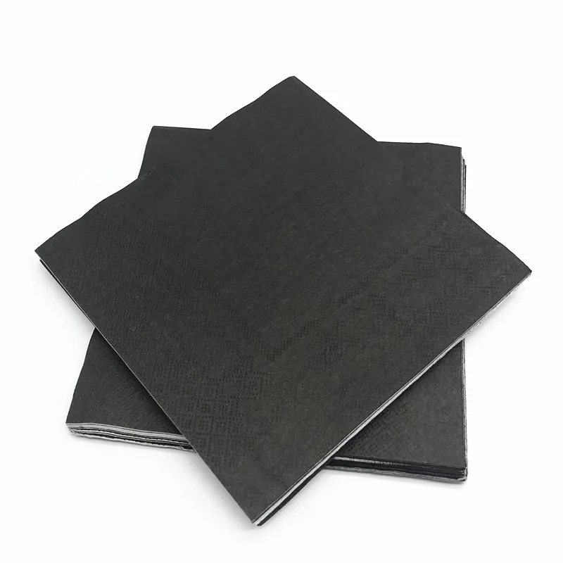 20 шт./лот черные салфетки черная тема день рождения свадебные вечерние украшения