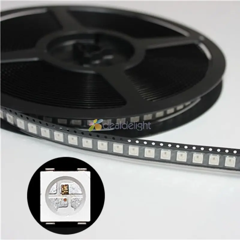 

1000 шт. DC5V WS2812B 4 контакта 5050 SMD со встроенным WS2811 IC Индивидуально адресуемый цифровой RGB светодиодный чип-излучатель оптом