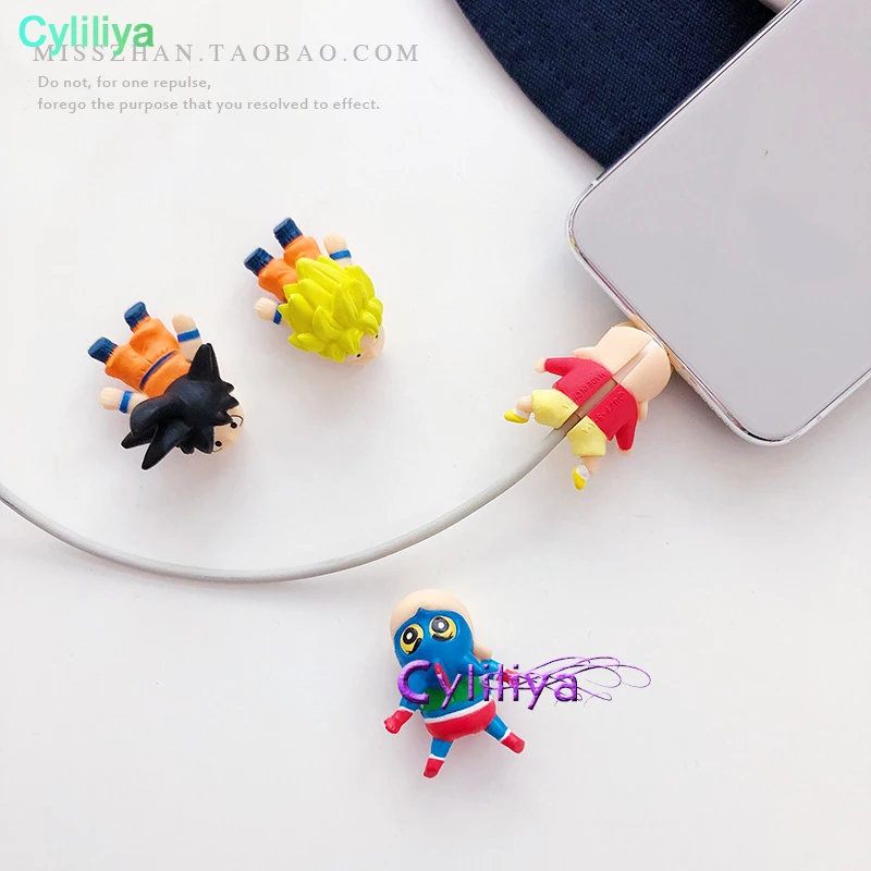 30 шт. кабель Bite Zoro Chopper Luffy ELMO kitty Shnnosuke Doraemon мультфильм животное укуса протектор