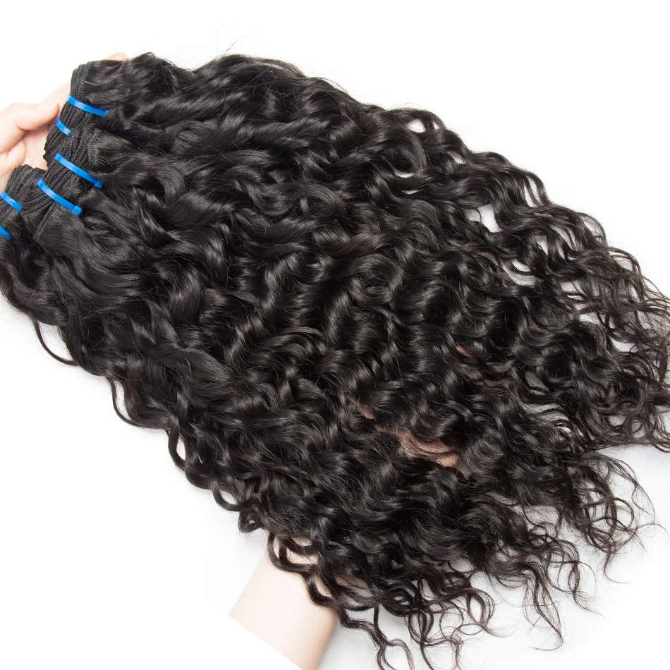 Alibele бразильские волнистые пряди с закрытием Remy человеческие волосы 3 4 вьющиеся