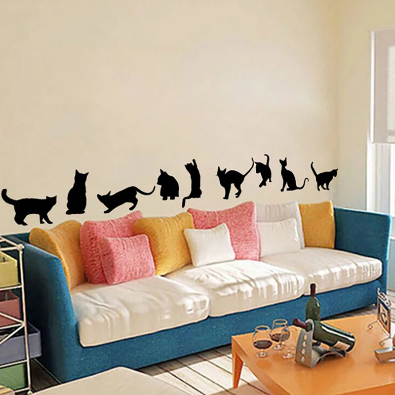 Наклейки на стену Nine Cats для домашнего офиса DIY прекрасный художественный Декор