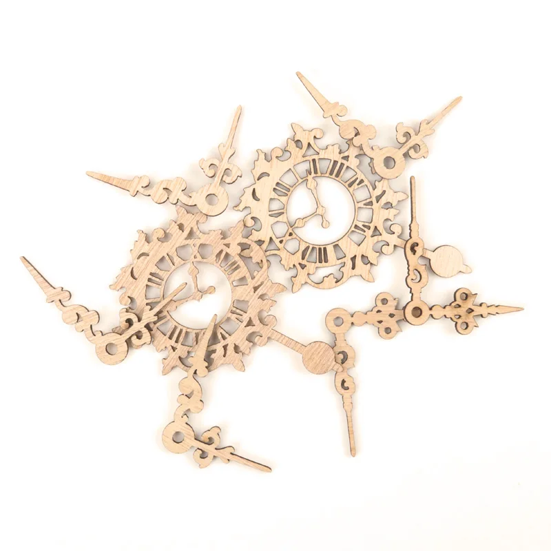 

European Clock Pattern Wooden Scrapbooking Collection Craft For Handmade Accessory Home Decoration DIY 55-83mm 6pcs MZ200