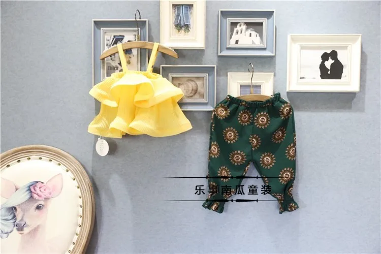 Коллекция 2019 года комплект летней одежды для девочек милая Однотонная рубашка и