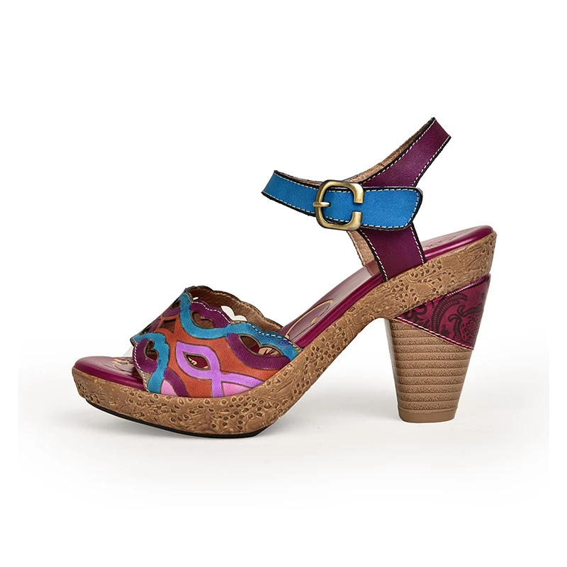 

2019 Summer Original Peep toes Shoes Women Sandals Genuine Leathers Ankle Strap Buckle High Heel Shoes Lady Platform Sandals