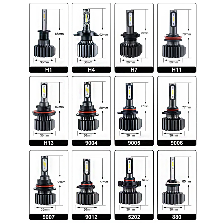 Автомобильные фары Avacom Led H1 H3 H4 H7 H11 H13 9004 9005 9006 9007 противотуманные 36 Вт 1200LM