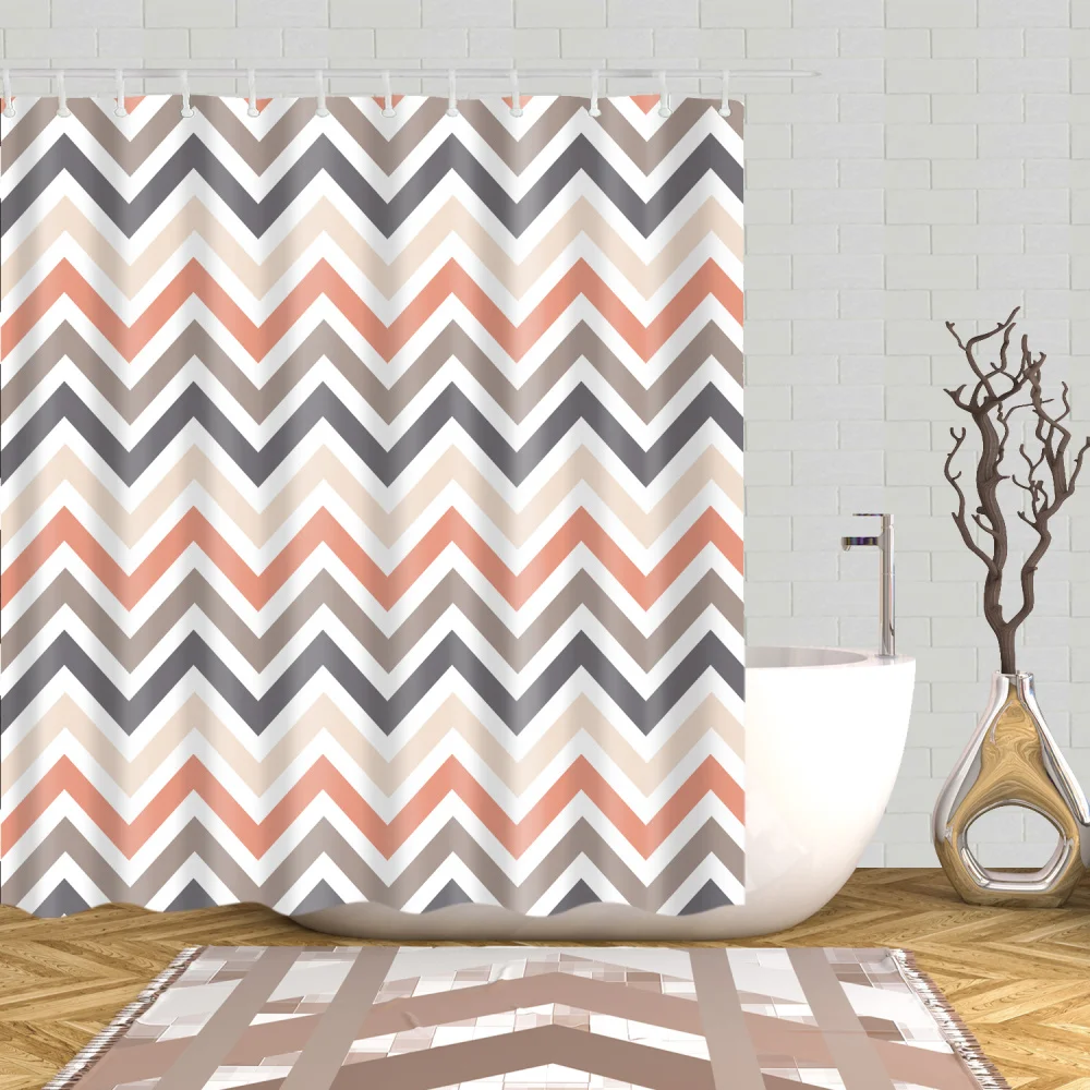 

Fashion Simple Striped Shower Curtain Wash Bathroom Waterproof Decor with hooks 180x200cm large Sweetenlife shower Curtain