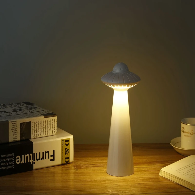 UFO затемняемый Мини светодиодный ночник USB перезаряжаемая настольная лампа для