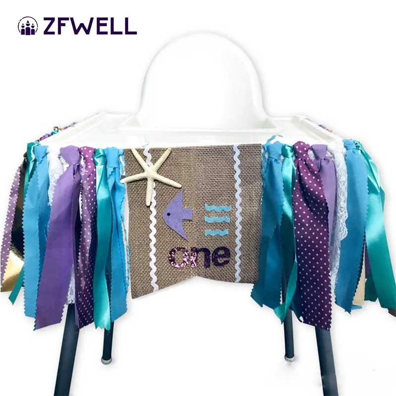 ZFWELL. Ocean/1 год детский обеденный стул для дня рождения с флагом брабана детей