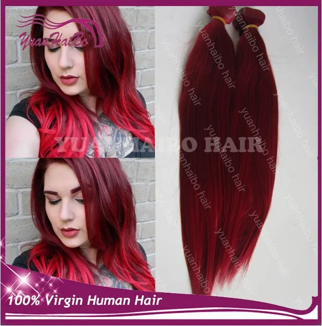 100% девственницы монгольский волос remy 9А качество красный цвет прямой 3