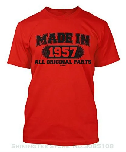 New Brand-clothing T Shirts Made In 1957 All Original Parts - Birthday Men's T-shirt Stranger Things Design Shirt | Мужская одежда