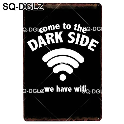 [SQ-DGLZ] Wi-Fi зона жестяная вывеска Настенный декор Бесплатный WiFi доступен здесь металлические поделки живопись таблички нет WiFi художественный плакат - Цвет: 1340
