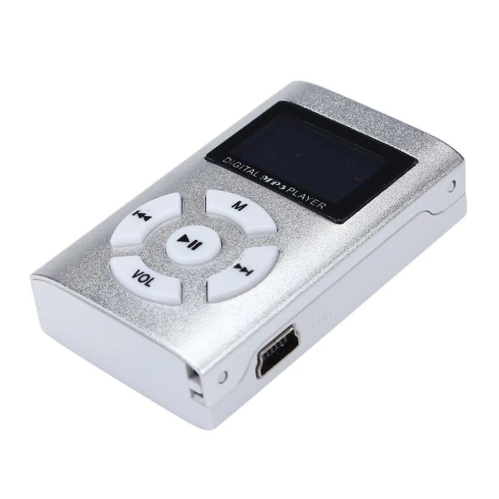 Портативный MP3 музыкальный плеер с 1," ЖК-экраном мини-зажим TF слот для карт USB MP3-плееры+ наушники музыкальный плеер