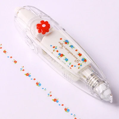 Flower DIY креативная Корректирующая лента Kawaii милый пресс тип Канцелярские Декоративные ленты ручка Корректирующая лента канцелярские товары школьные принадлежности - Цвет: Flower