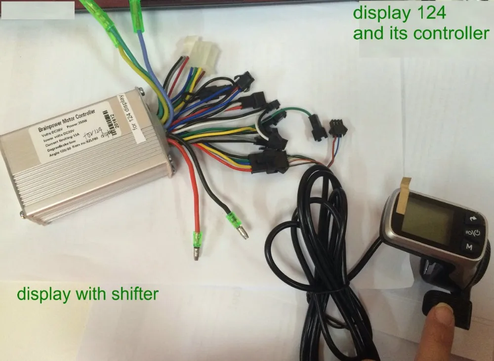 ЖК-дисплей 124 с переключателем большого пальца+ контроллер BLDC 24v36v48v250w350w Датчик Холла тормоз электрический скутер велосипед MTB diy часть