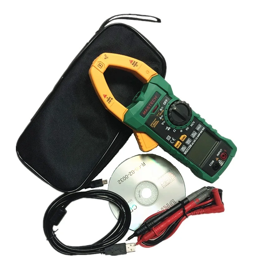MASTECH MS2115B цифровой AC/DC клещи с 6000 счетами NCV True RMS AC/DC напряжение тока тестер детектор с USB