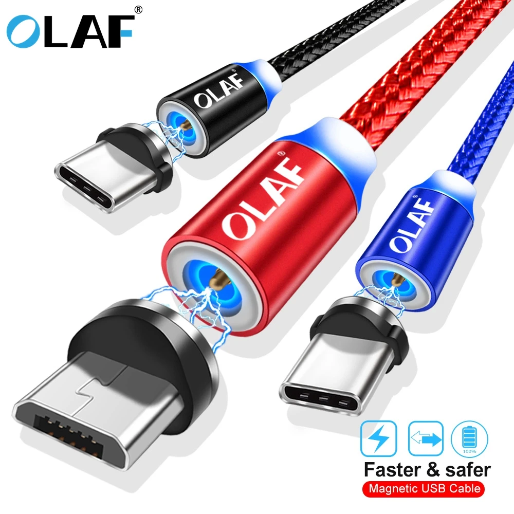 Магнитный кабель OLAF Micro usb Type C адаптер для быстрой зарядки USB магнитное зарядное