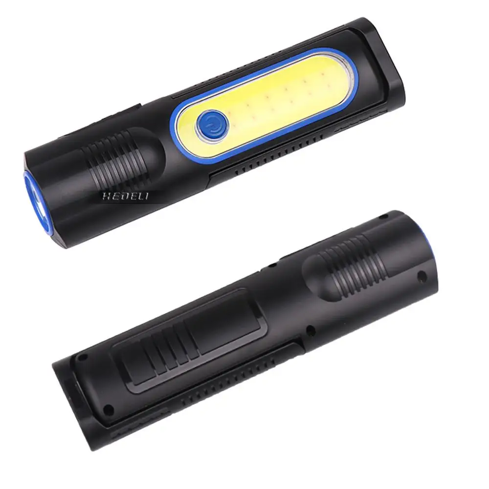 Рабочая лампа usb фонарик COB 18650встроенный аккумулятор красный белый с магнитом