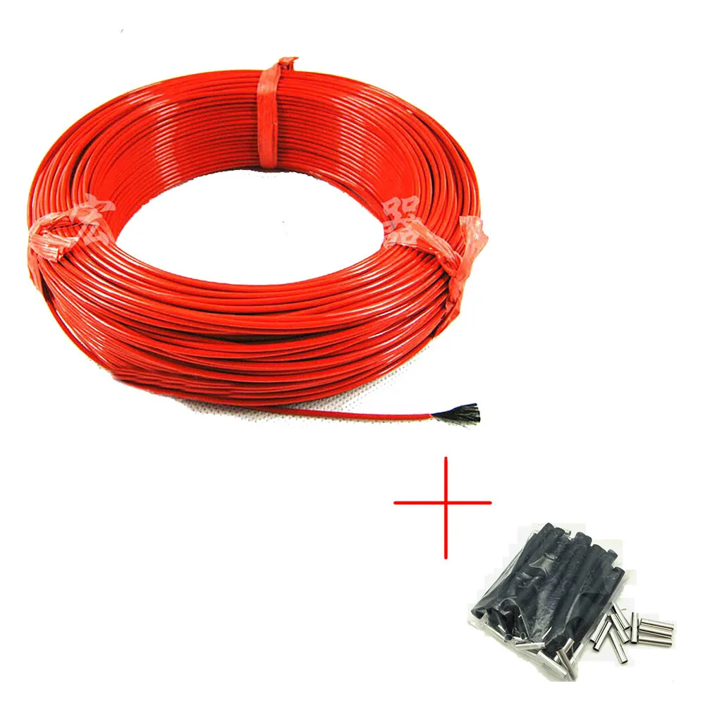 100m 12K 33 Ohm/m инфракрасный, проходящий под полом нагревательный кабель системы бетонные инженерные материалы кремния углеродного волокна Электрический провод теплый - Цвет: 100m
