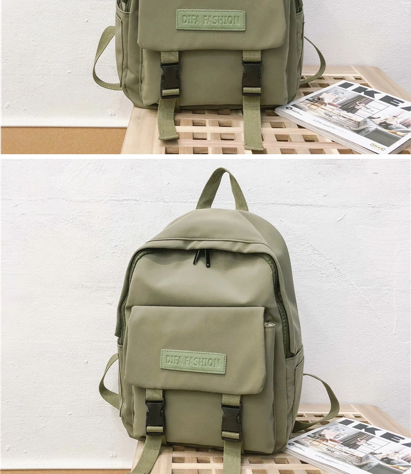 DCIMOR Модный женский рюкзак с пряжкой, большая вместительность, водонепроницаемая нейлоновая сумка на плечо, школьный ранец для девочек-подростков, рюкзак Mochilas