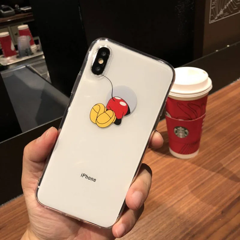 Чехлы для телефонов для iphone 11Pro XS MAX X XR с милыми мультяшными мышками, прозрачный мягкий чехол из ТПУ для iphone 6, 6 S, 7, 8 Plus, 11 задних чехлов conque