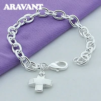 925 silver cross bracelet chains for women men fashion jewelry