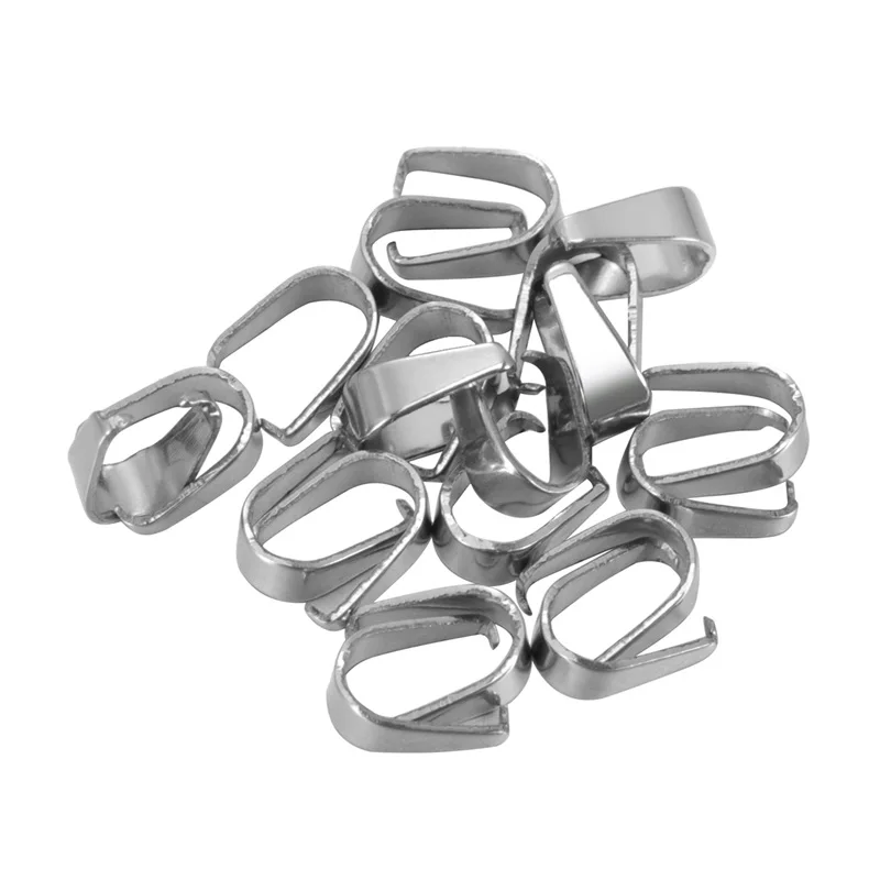 100 шт кулон из нержавеющей стали защелкивающиеся застежки серебряного тона для