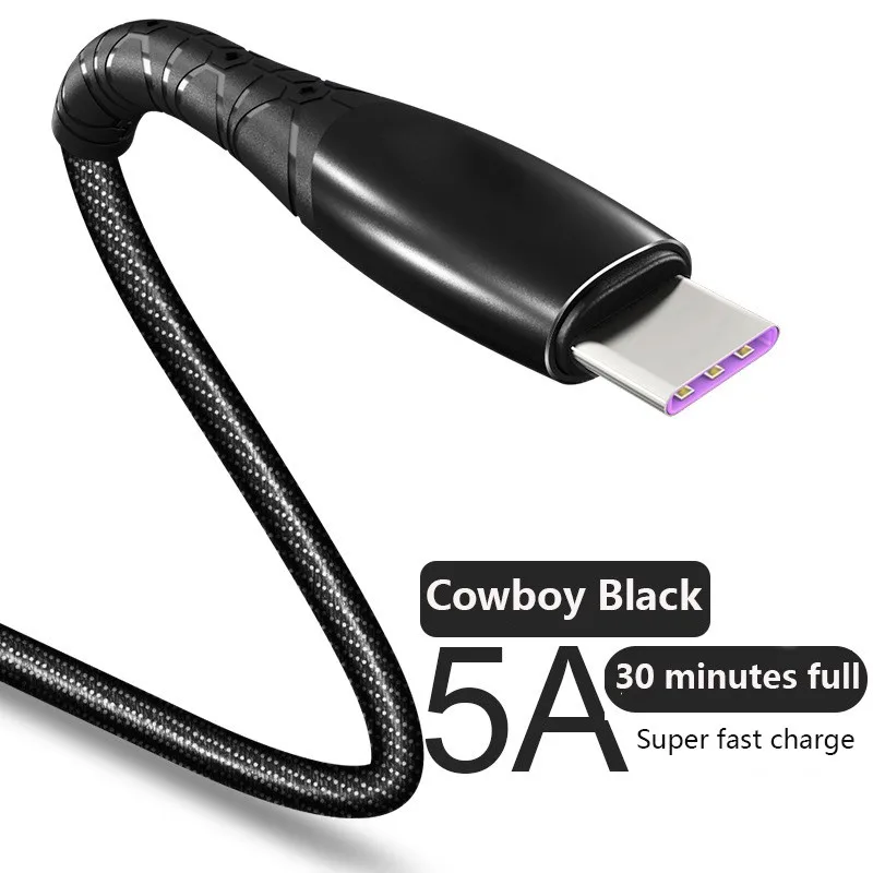 5А флэш USB Type C зарядный кабель для Huawei P30 Honor Xiaomi 9 Samsung S10 30 Mins полный супер быстрый