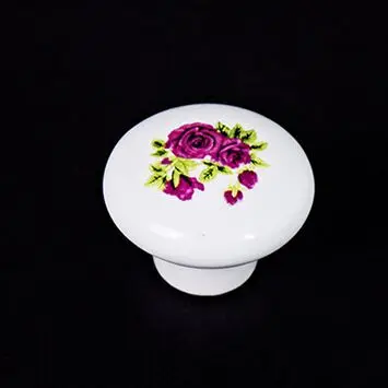 Ручка из искусственной глины в стиле рустико 96 мм фиолетовый цветок фарфоровый