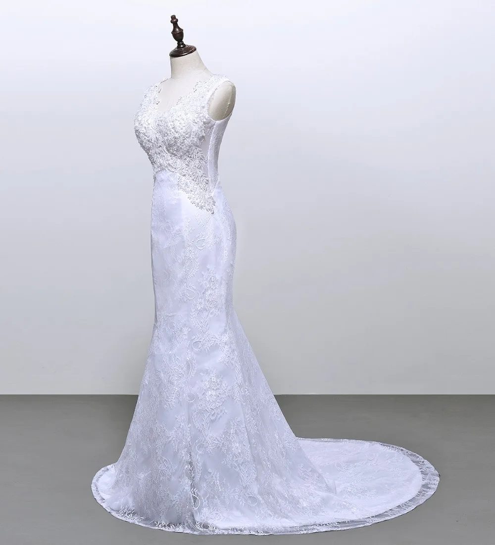 Элегантное кружевное Тюлевое свадебное платье Solovedress с V-образным вырезом без