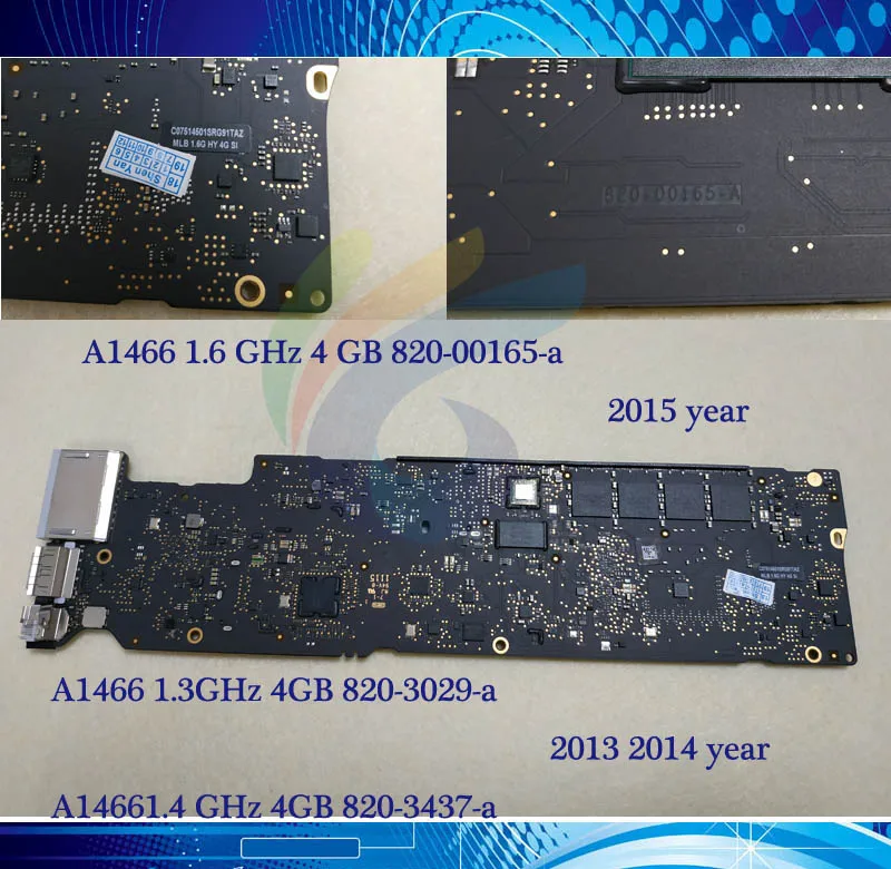 Оригинальная материнская плата 1,3 ГГц 1,4 ГГц 1,6 ГГц 1,7 ГГц 4G для MacBook Air 1" 2013 A1466