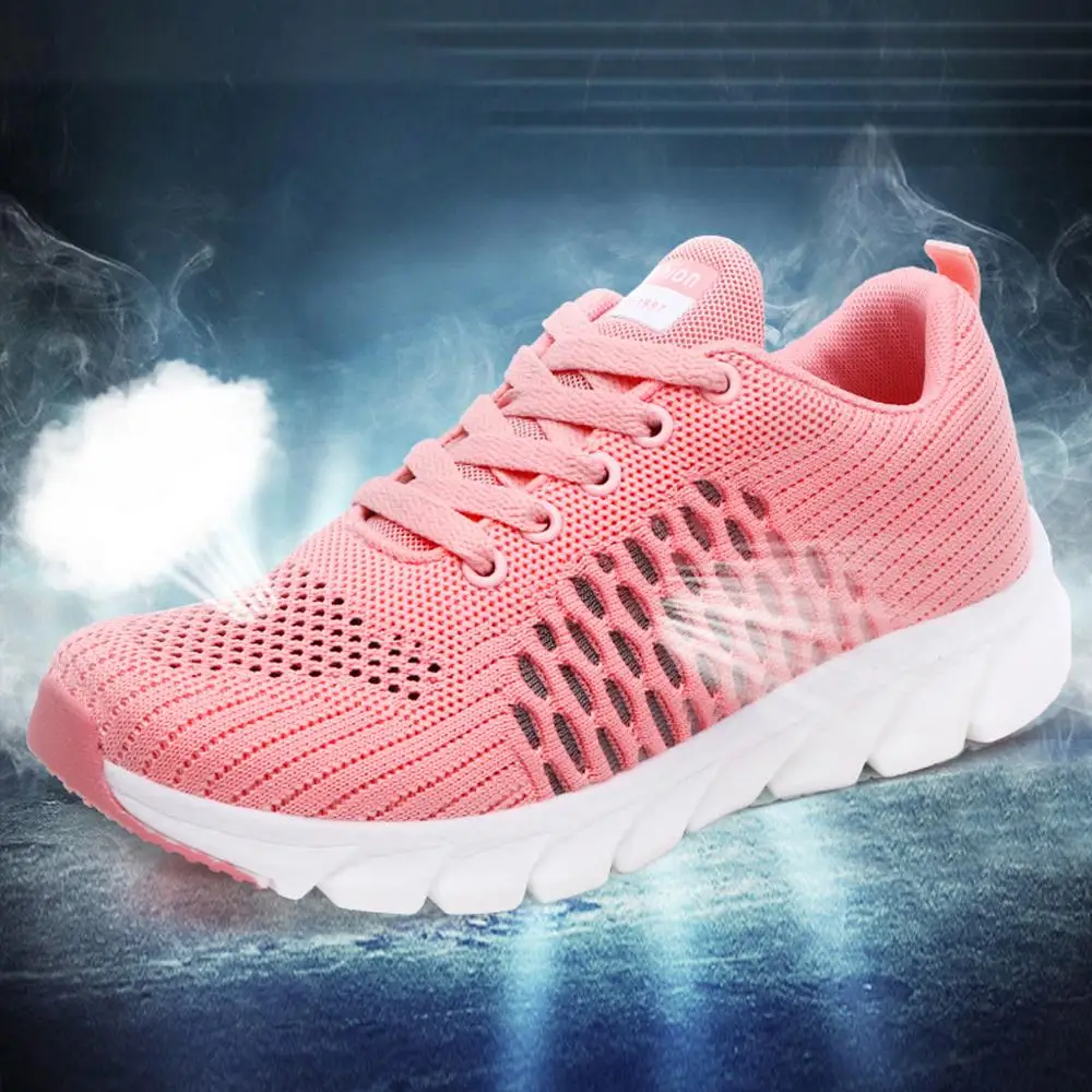 Женские кроссовки с дышащей сеткой Белые Повседневные теннисные повседневная