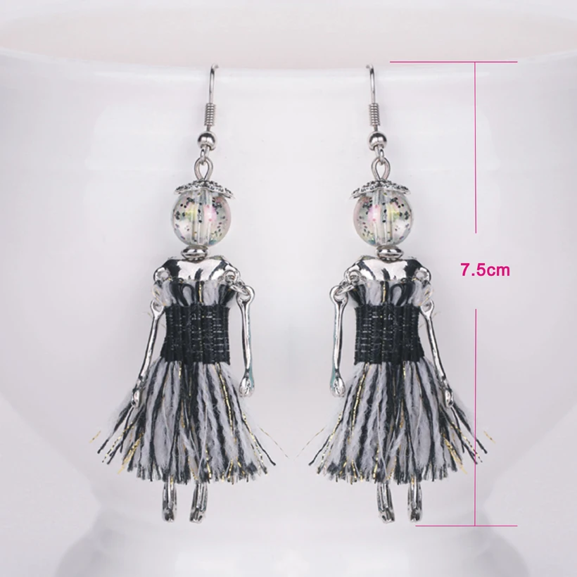 YLWHJJ Модные женские кукольные кисточки милый комплект из длинных ожерелий и серег