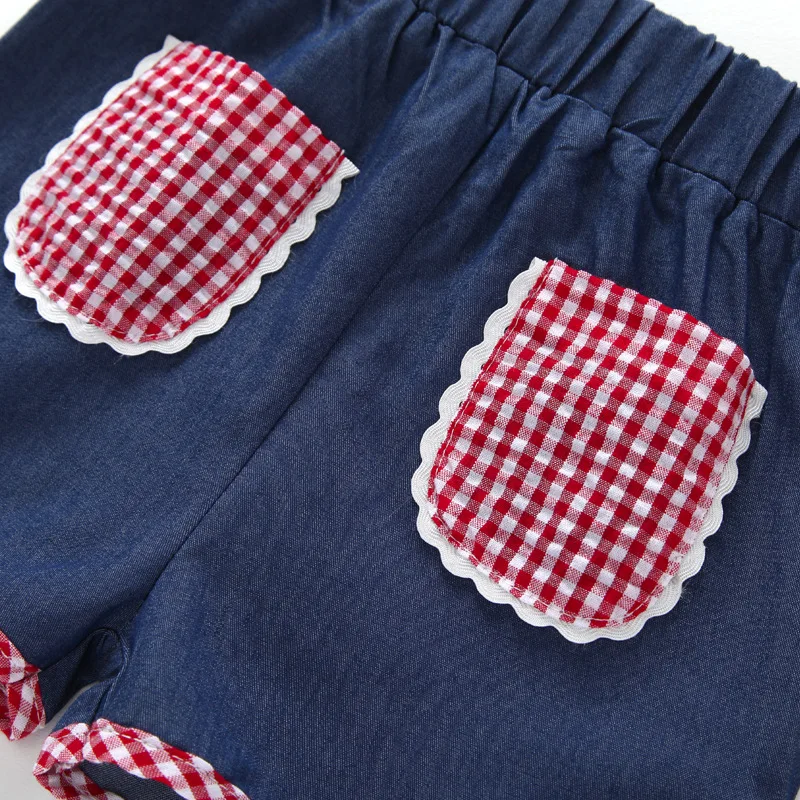 Комплект одежды для маленьких девочек Новинка лета 2021 модная детская клетчатая