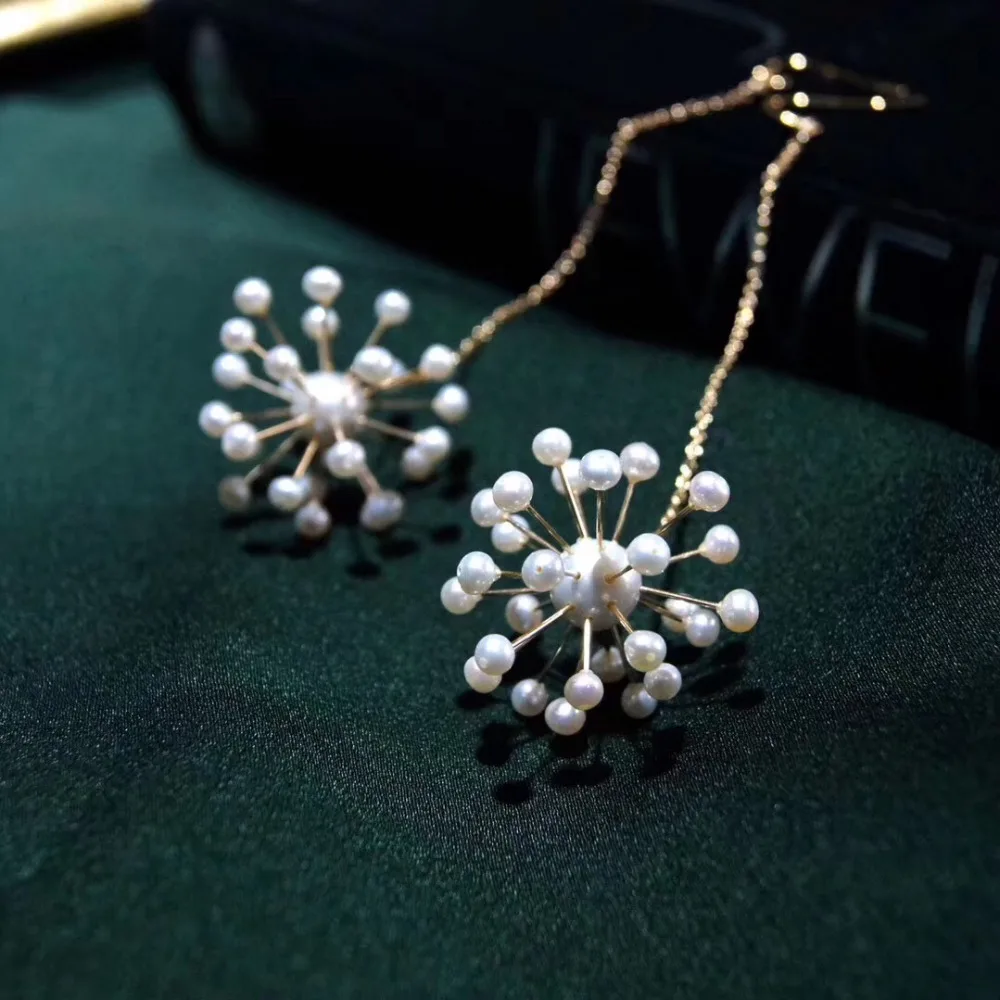 Женские Висячие сережки ручной работы ANI 14K длинные висячие из натурального