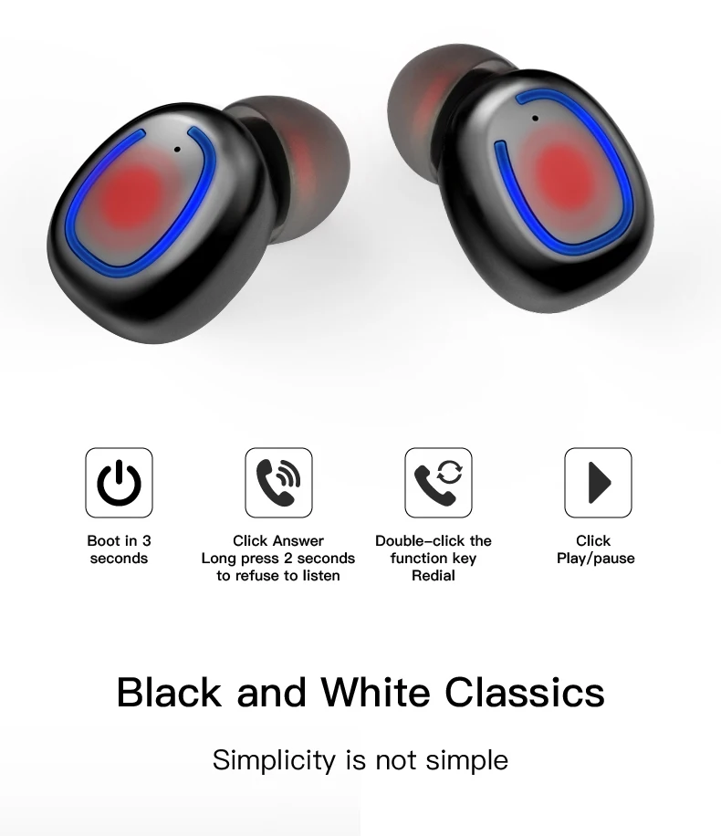 YMJ Bluetooth 5 0 наушники-вкладыши TWS true wireless stereo 3D наушники спортивные IPX6