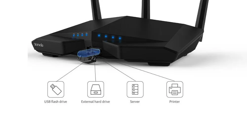 Tenda AC18 Гигабитный беспроводной Wifi роутер 1900 Мбит/с двухдиапазонный 2,4/5 ГГц 11AC гигабитный Wi-Fi ретранслятор Broadcom cpu DDR3 USB 3,0 cv6