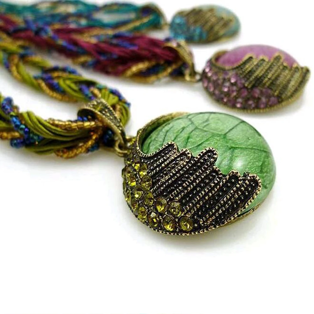 FAMSHIN Для женщин ювелирные изделия драгоценный камень кристалл многослойные бусы